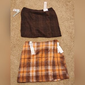 NWT Two Women Plaid Skirts XL